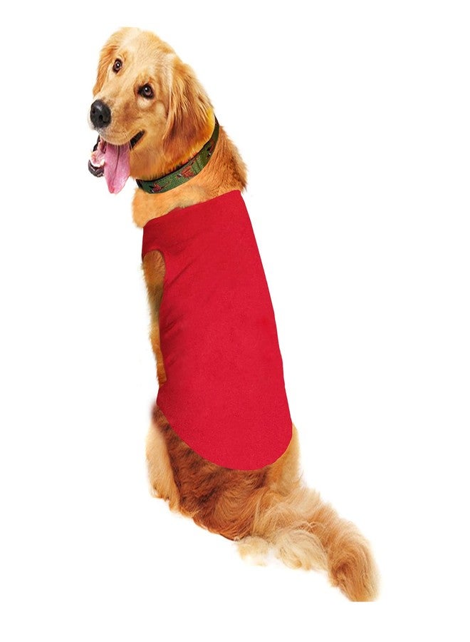 سايج سكوير تيشيرت قطني مريح للكلاب من Sage Square، ناعم وجيد التهوية، بدون أكمام، ملابس للكلاب، توب بدون أكمام للجراء، ملابس عصرية (أحمر) (كبير) (22 بوصة) - Image 1